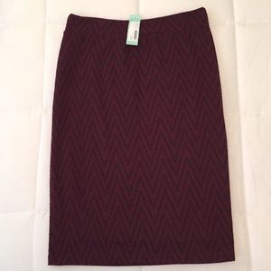 RENEE C.  Burgundy / black pencil skirt
